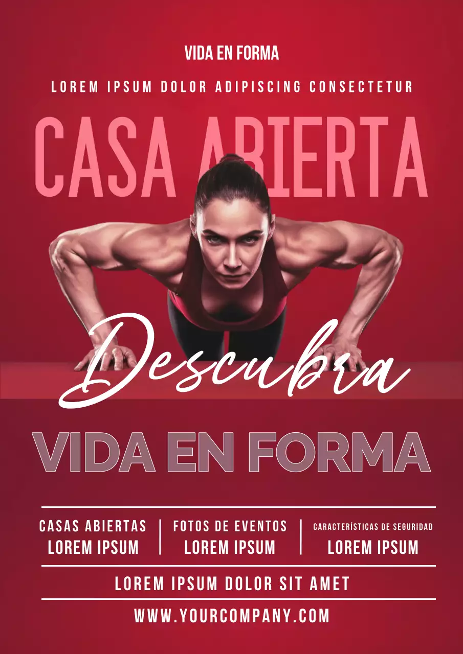 Propuesta de fitness sencilla en rojo y blanco