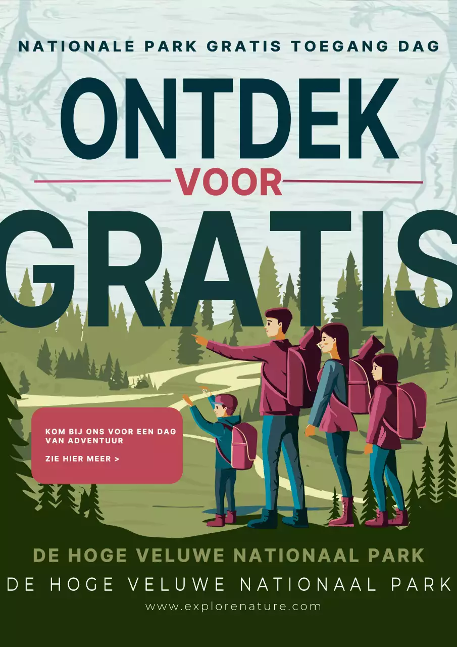 groen en bruin vintage ingangspromotie voor nationale parken