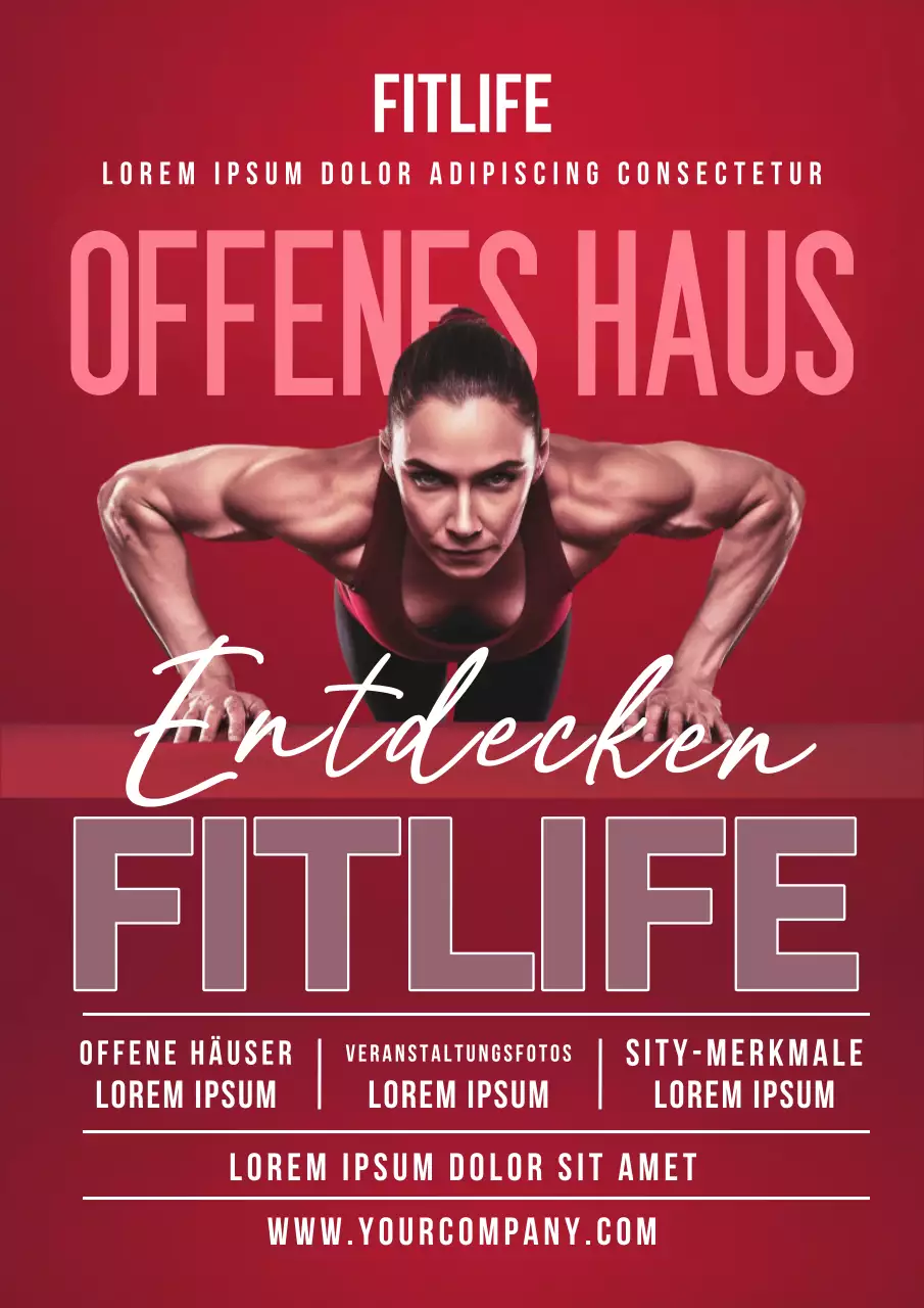 Rot-weißer einfacher Fitness-Vorschlag