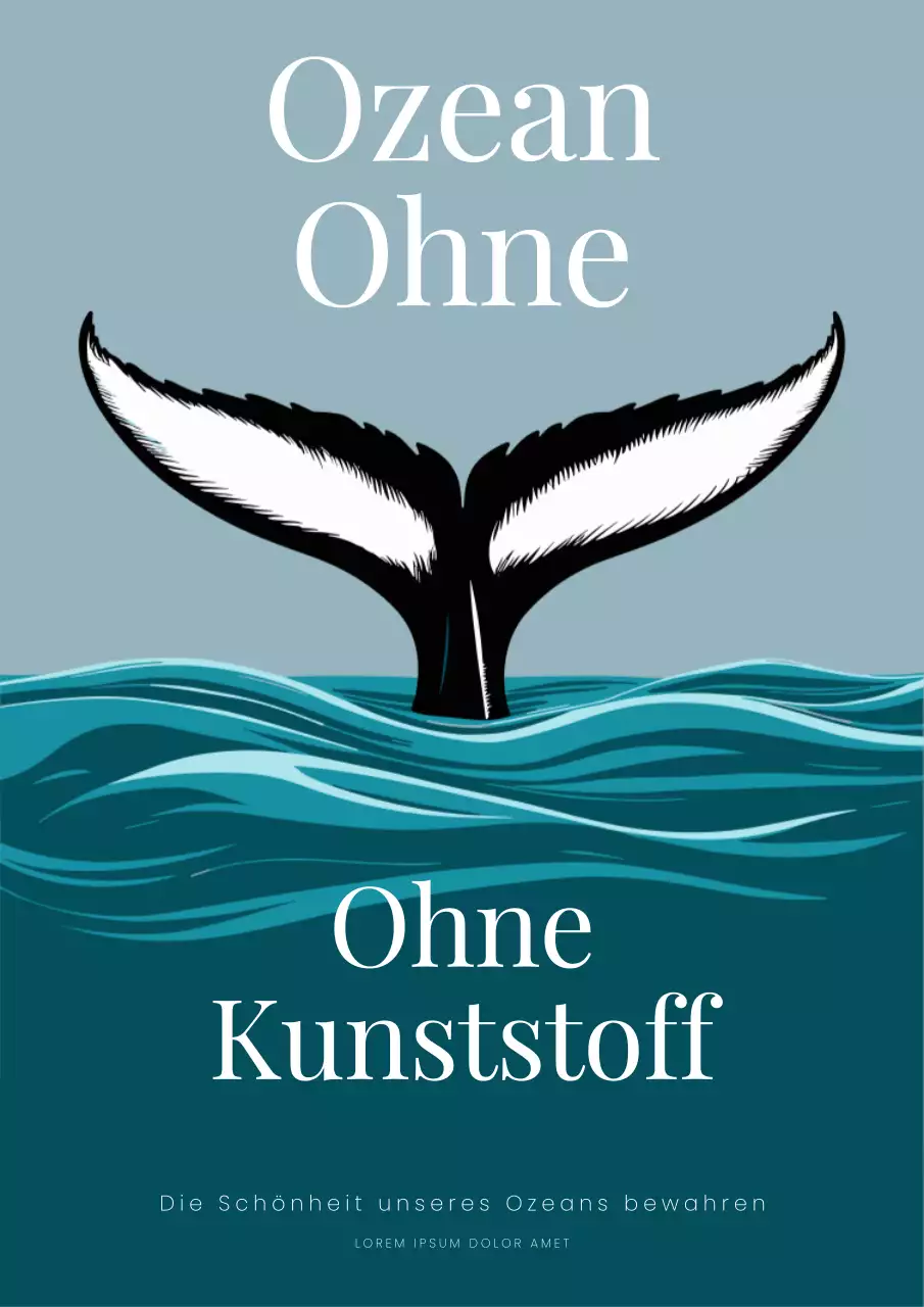 Blauer und weißer einfacher Ozean-Flyer