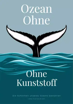 Blauer und weißer einfacher Ozean-Flyer