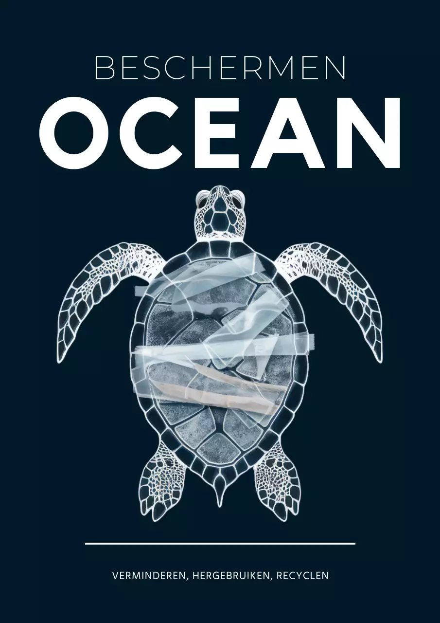 Indigo en wit eenvoudig beschermen oceaan flyer