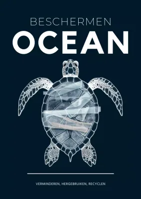 Indigo en wit eenvoudig beschermen oceaan flyer