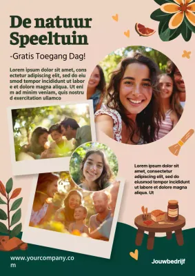 beige en groen moderne speeltuin promotie