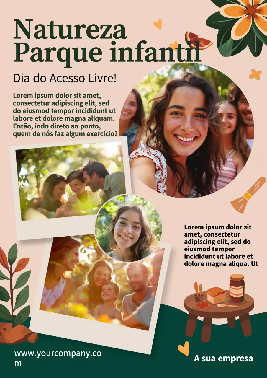 promoção de um parque infantil moderno em bege e verde