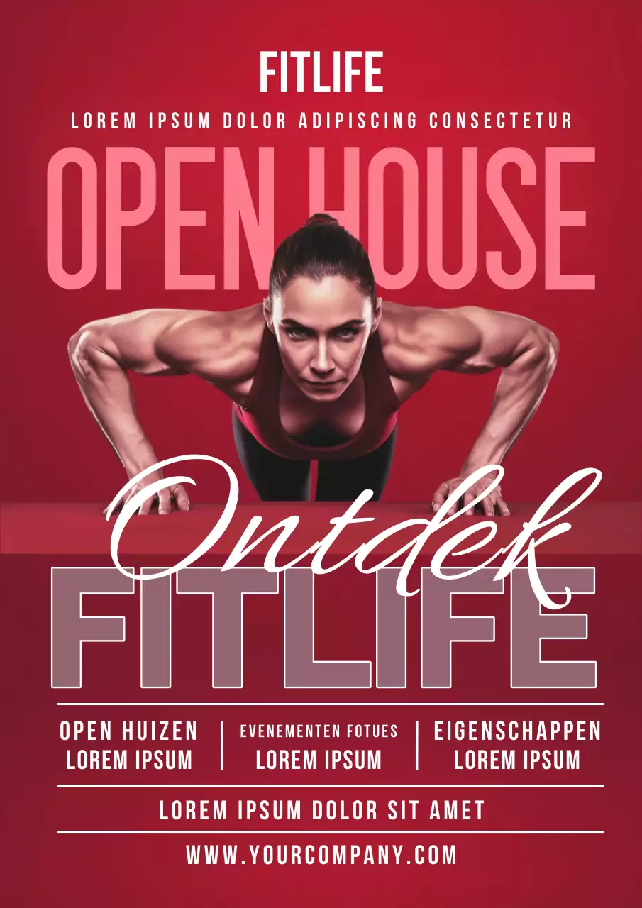 Rood en Wit Eenvoudig Fitness Voorstel