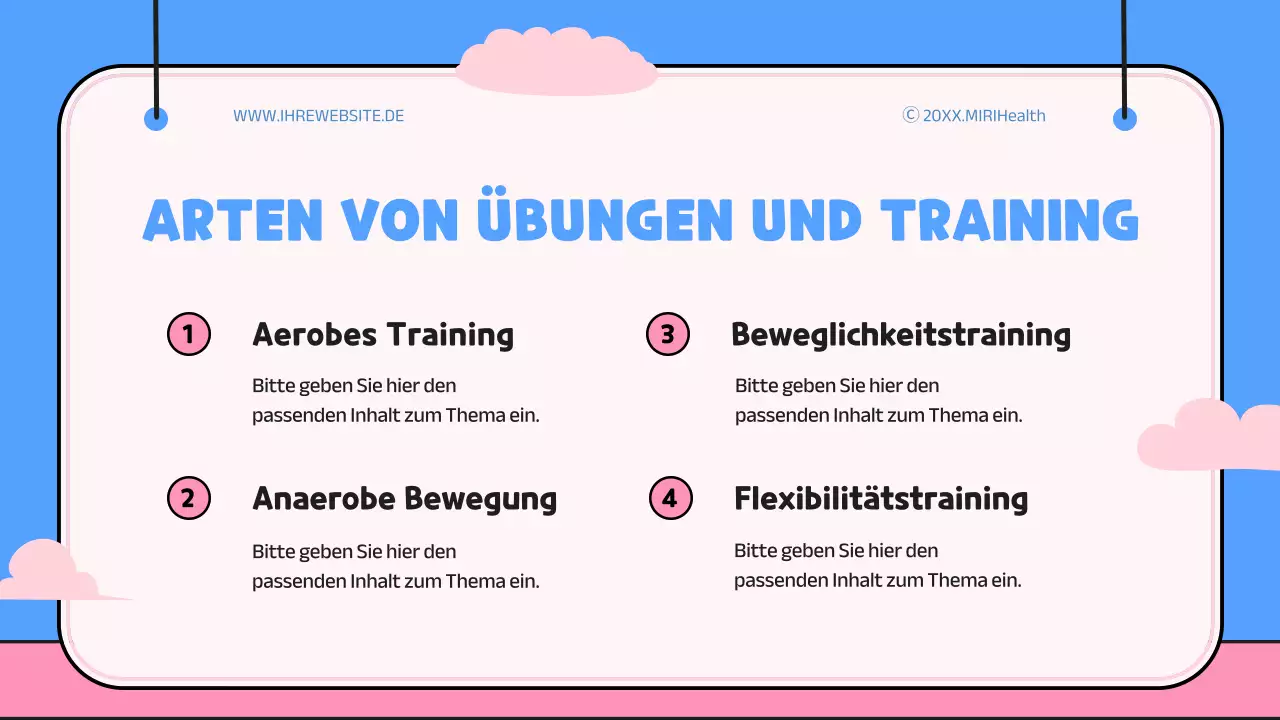 Blaues und rosafarbenes, verspieltes Anschauungsmaterial zum Nutzen der Übung