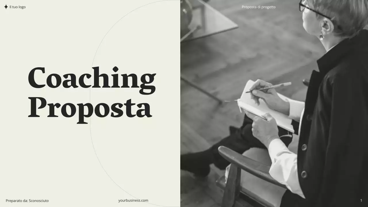 Beige Khaki Verde Minimal Estetico Moderno Pulito Coaching Seminario Consulenza Proposta