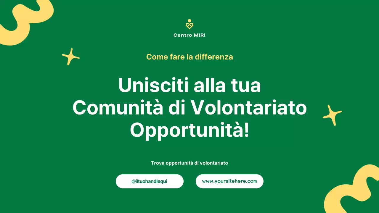 Guida al servizio comunitario moderno verde e giallo