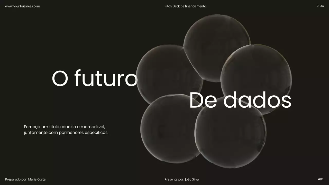 Preto e branco Mínimo Simples Moderno Holográfico Startup Produto Flexível Pitch Deck
