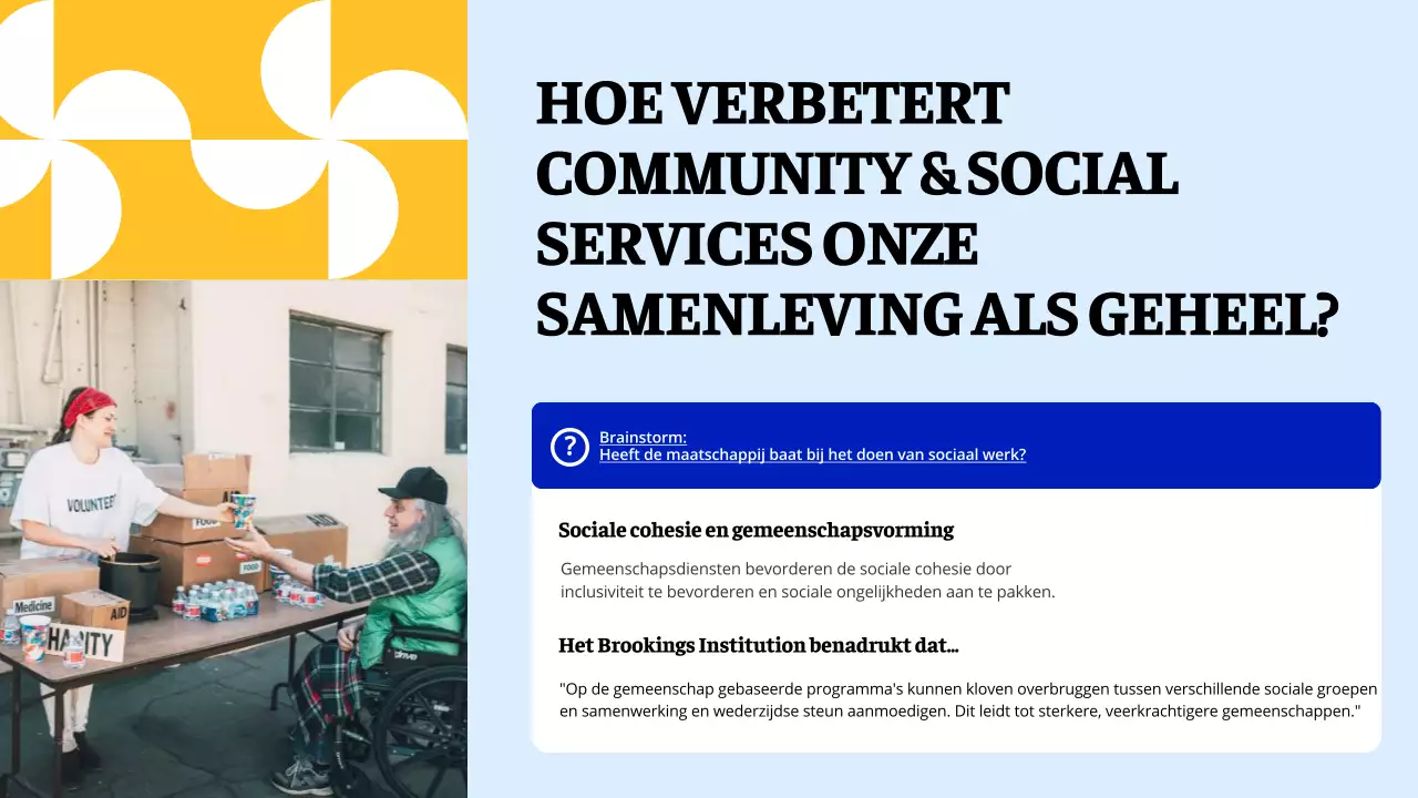 Blauw en oranje modern studiemateriaal Lokale mogelijkheden voor vrijwilligerswerk