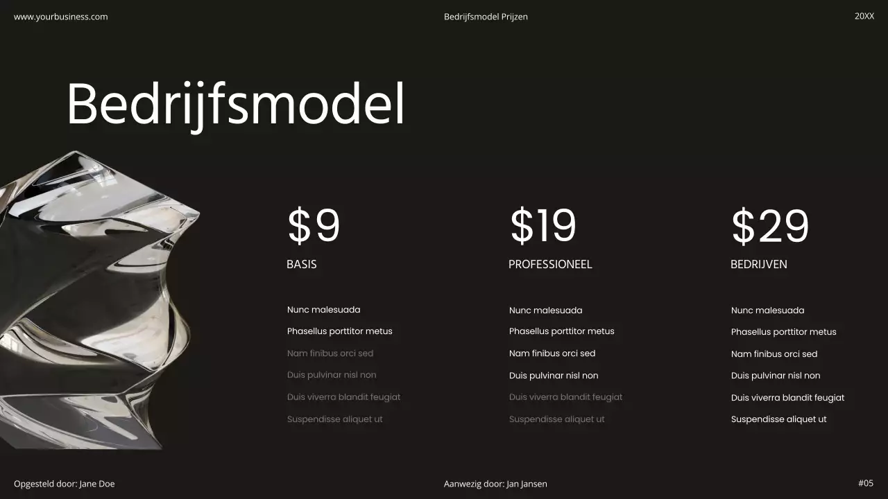 Zwart Wit Minimaal Eenvoudig Modern Holografisch Startup Product Flexibel Pitch Deck