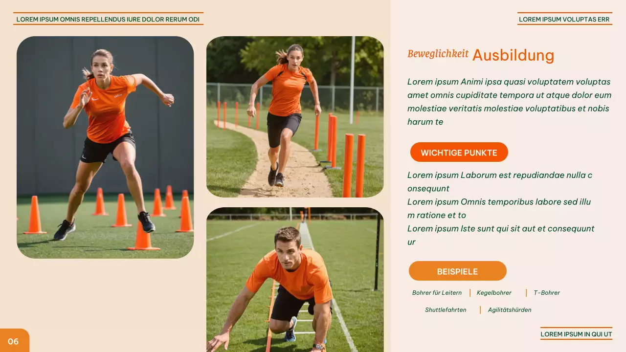 Orange And Green Modern Fitness - Vorteile der verschiedenen Übungen Vortragsmaterial