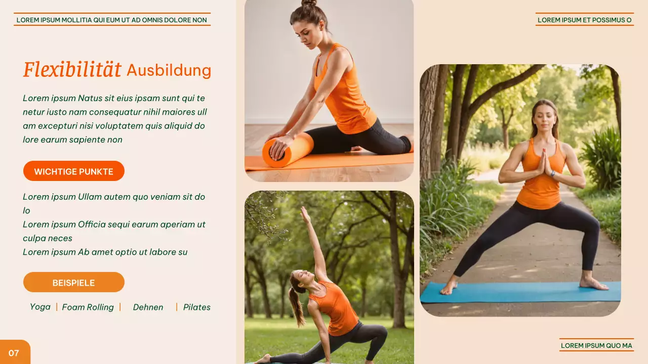 Orange And Green Modern Fitness - Vorteile der verschiedenen Übungen Vortragsmaterial