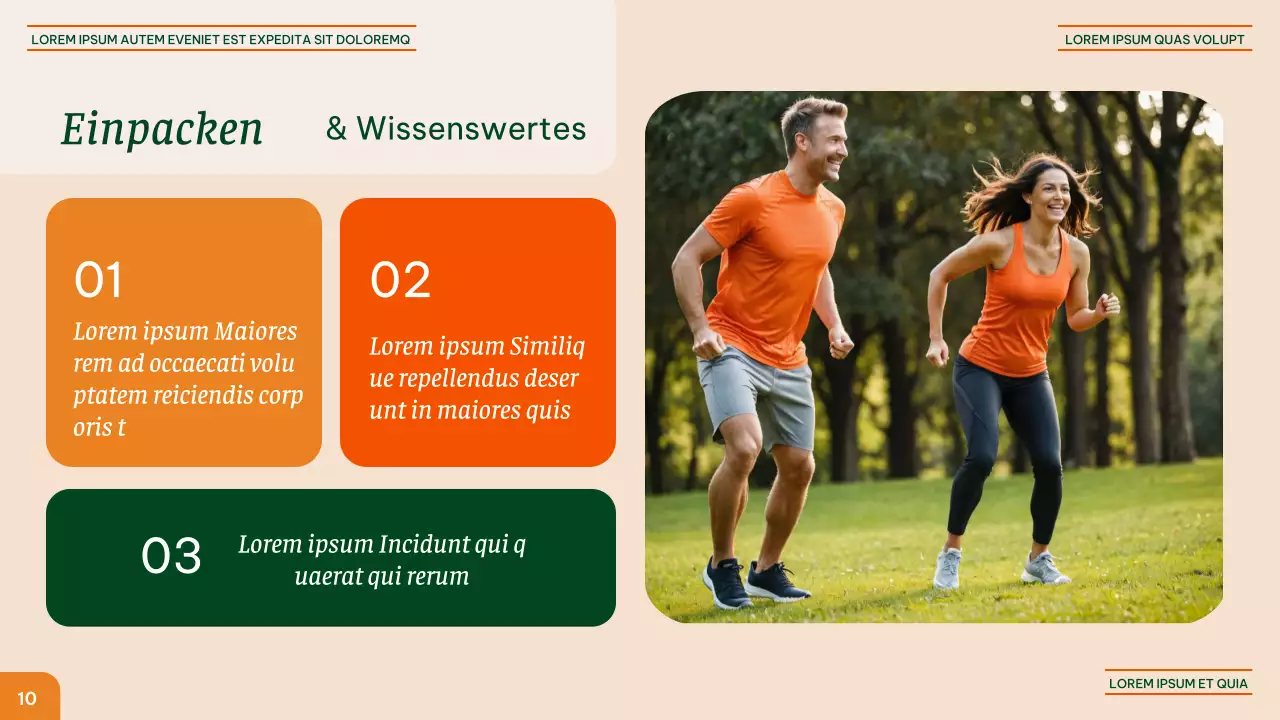 Orange And Green Modern Fitness - Vorteile der verschiedenen Übungen Vortragsmaterial