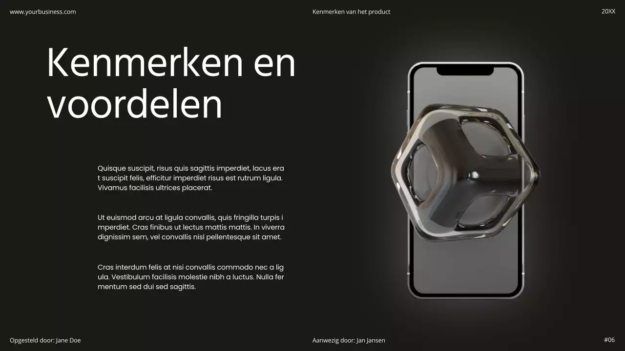 Zwart Wit Minimaal Eenvoudig Modern Holografisch Startup Product Flexibel Pitch Deck
