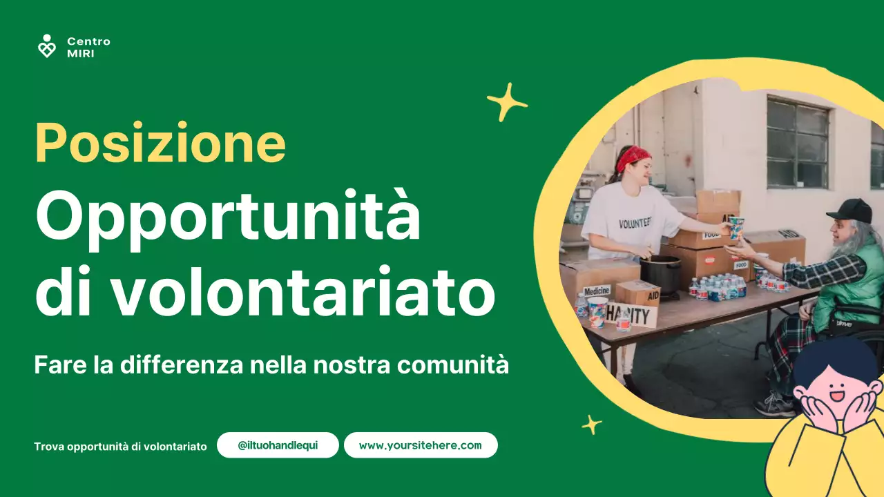 Guida al servizio comunitario moderno verde e giallo