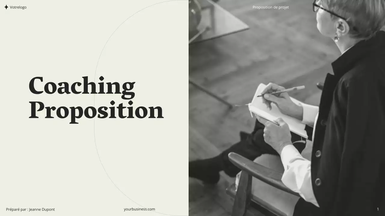 Beige Khaki Vert Minimal Esthétique Moderne Propre Coaching Séminaire Conseil Proposition