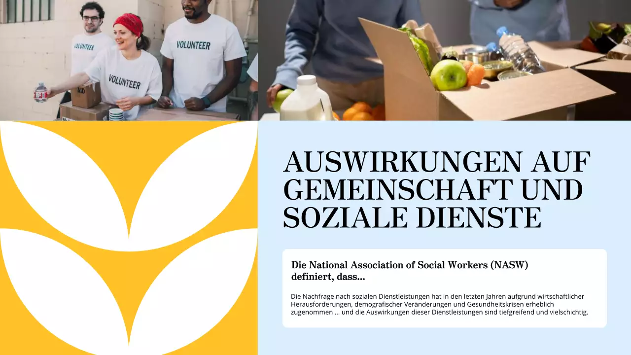 Blaue und orangefarbene moderne Studienmaterialien Lokale Freiwilligeneinsätze