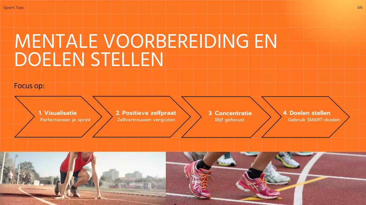 Oranje en gele moderne coach reclame hardlooptips