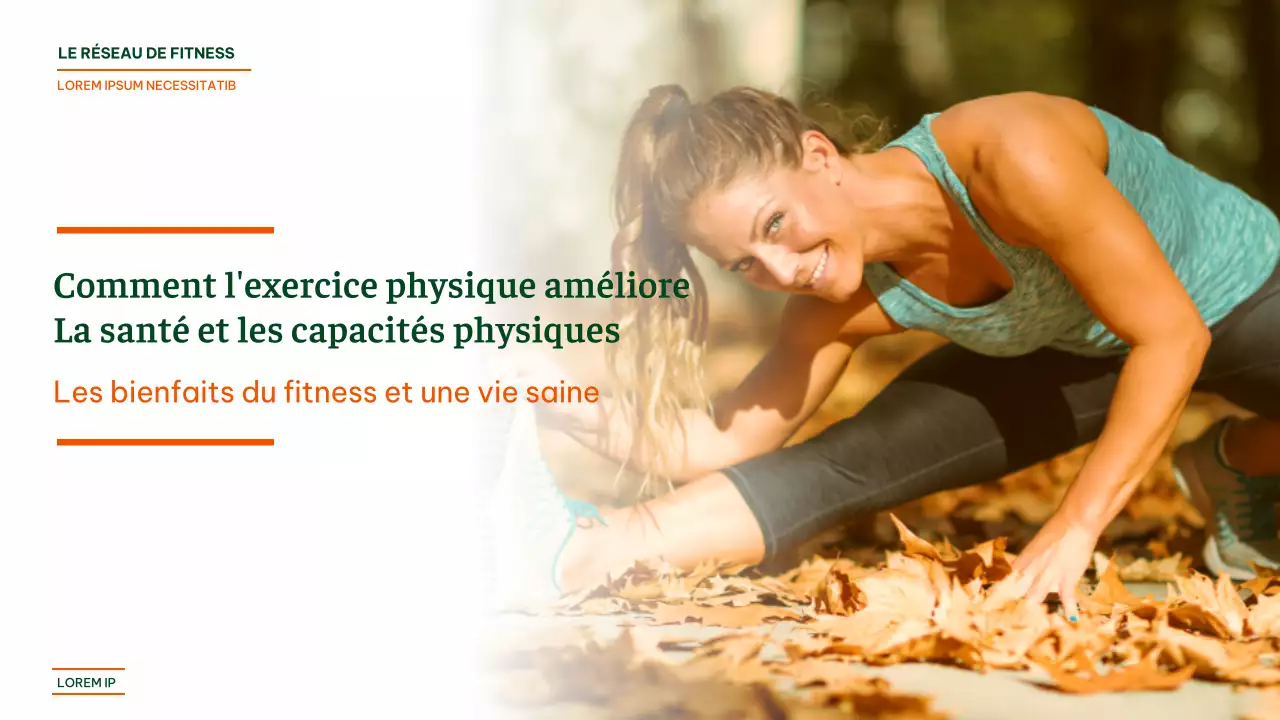 Orange et vert Fitness moderne - Avantages des différents exercices Matériel de conférence