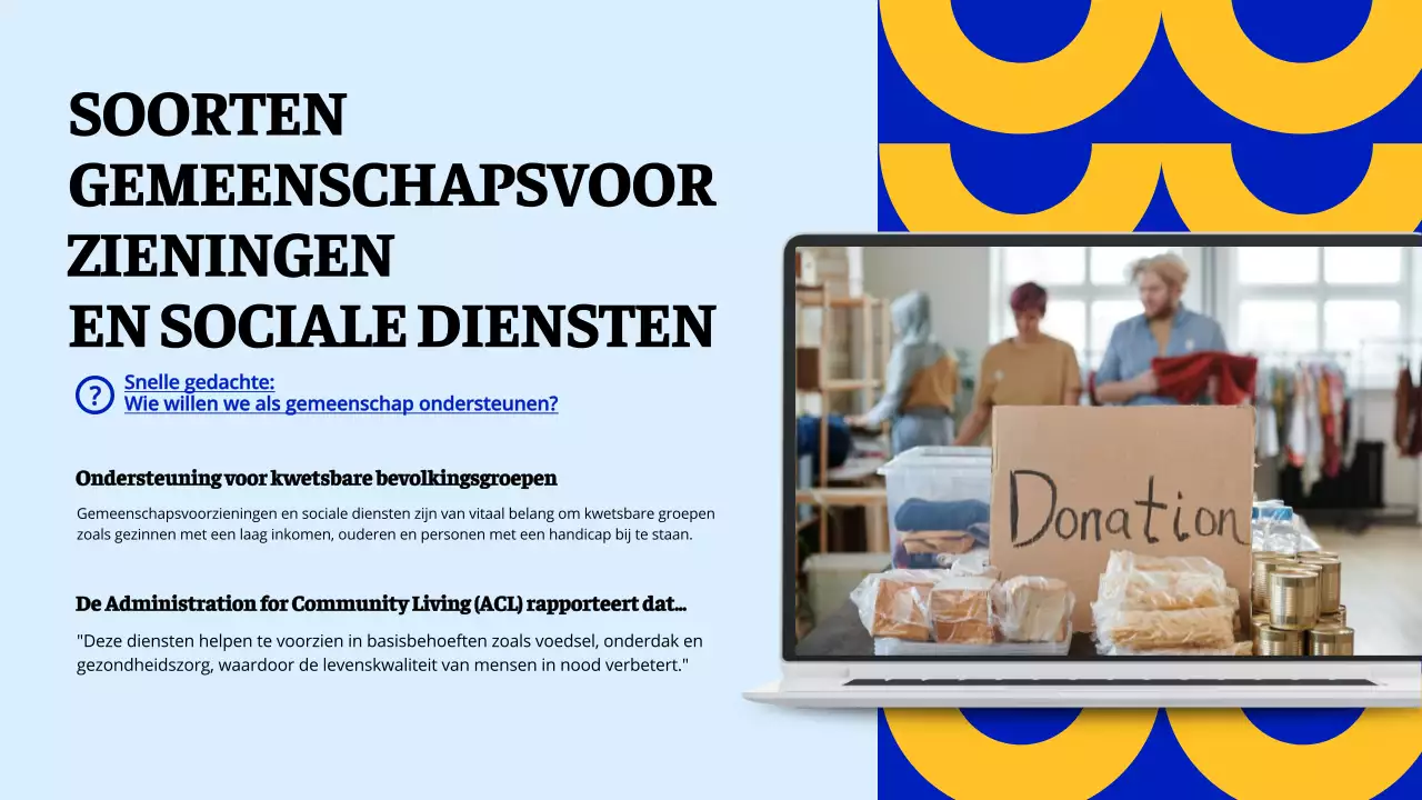 Blauw en oranje modern studiemateriaal Lokale mogelijkheden voor vrijwilligerswerk