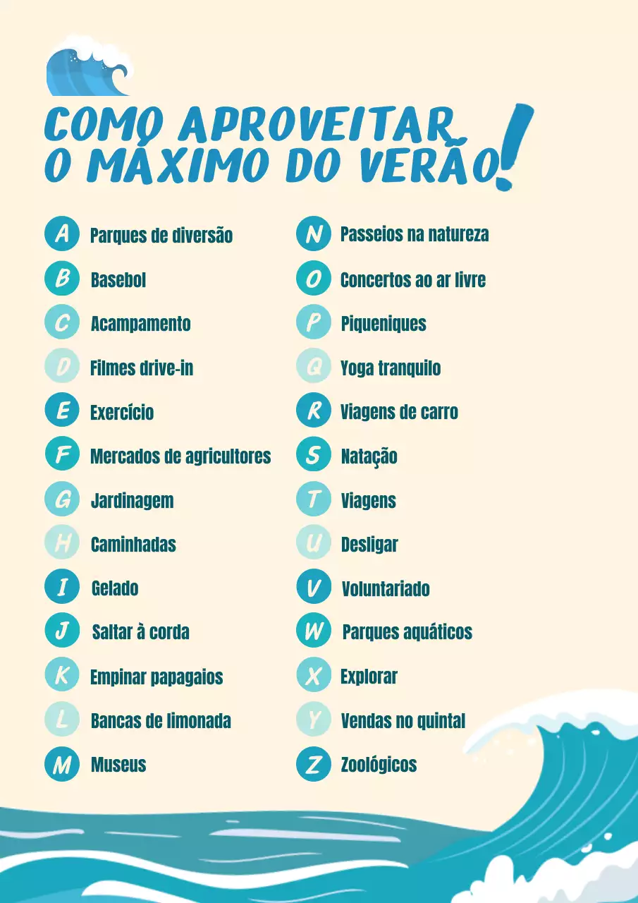 Amarelo Azul Guia simples da estação de verão