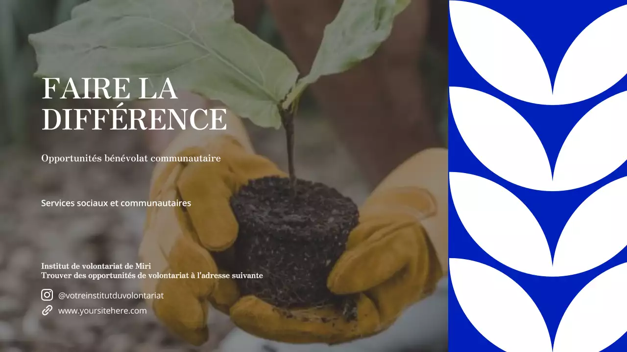 Matériel d'étude moderne bleu et orange Possibilités de bénévolat local