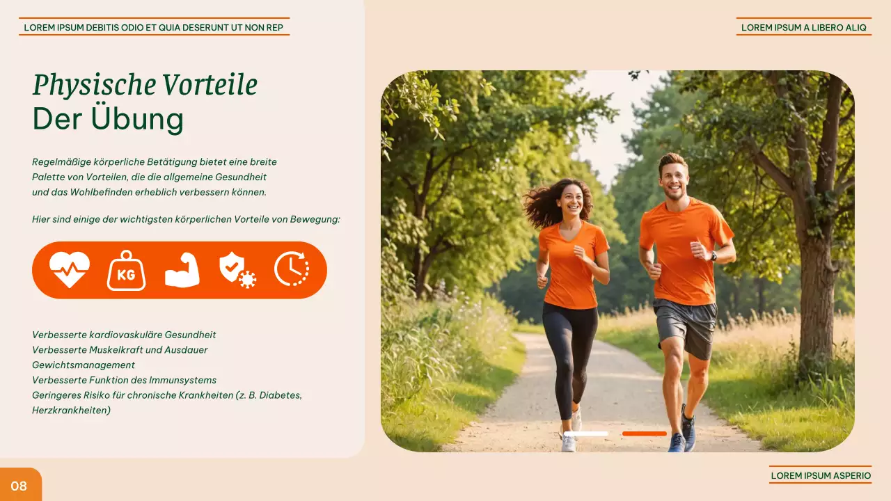 Orange And Green Modern Fitness - Vorteile der verschiedenen Übungen Vortragsmaterial