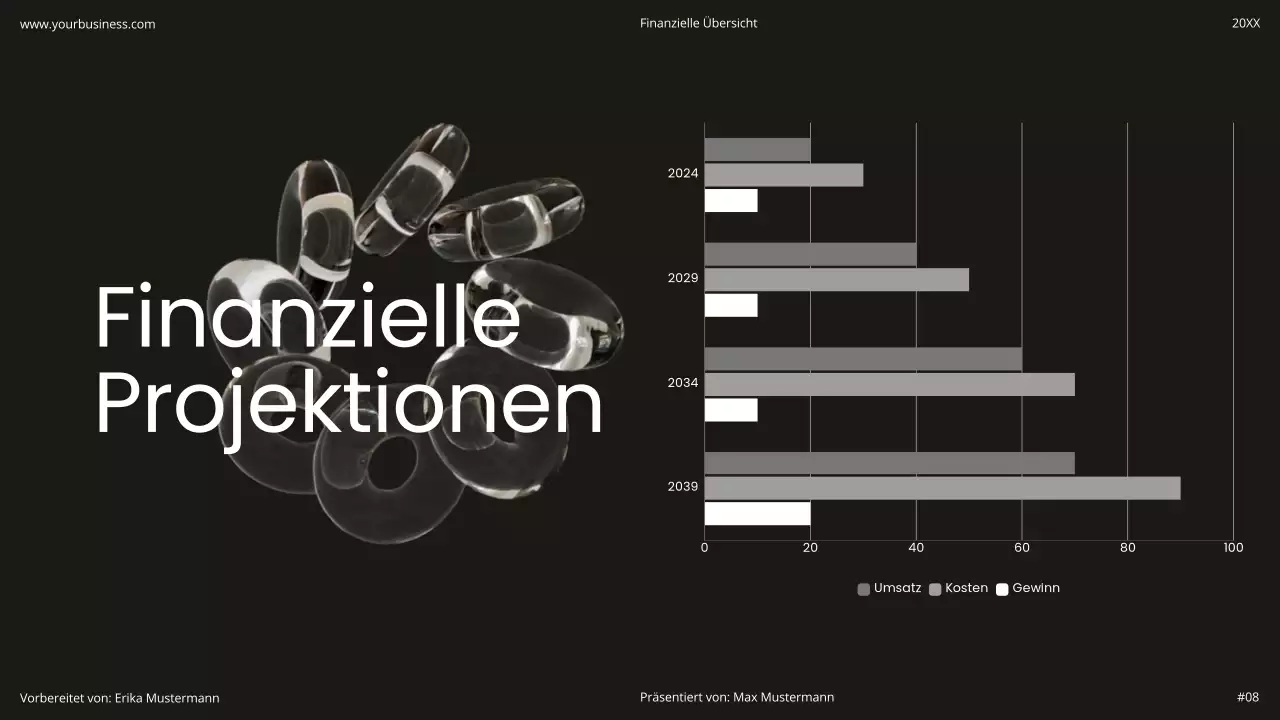 Schwarz und Weiß Minimal Einfach Modern Holographisch Startup Produkt Flexibel Pitch Deck