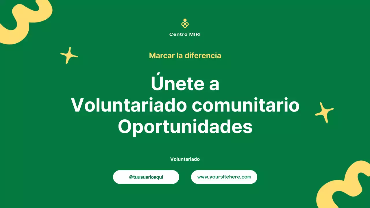Guía moderna verde y amarilla de servicios comunitarios
