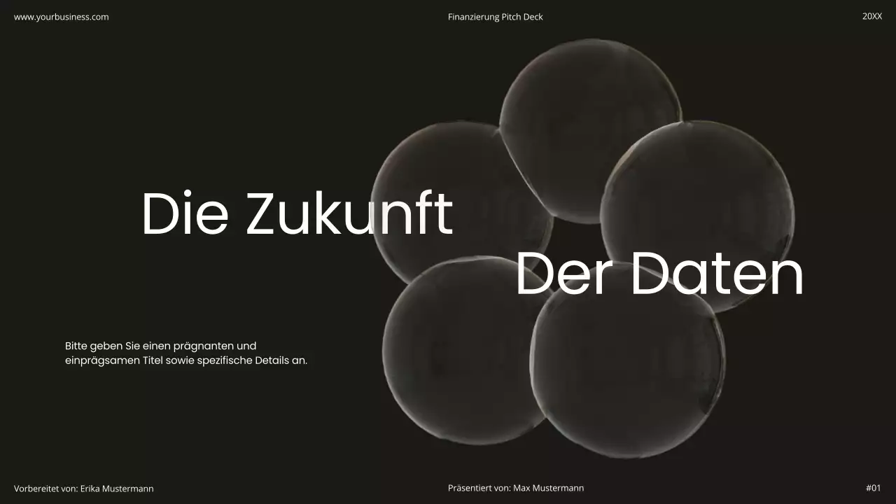 Schwarz und Weiß Minimal Einfach Modern Holographisch Startup Produkt Flexibel Pitch Deck