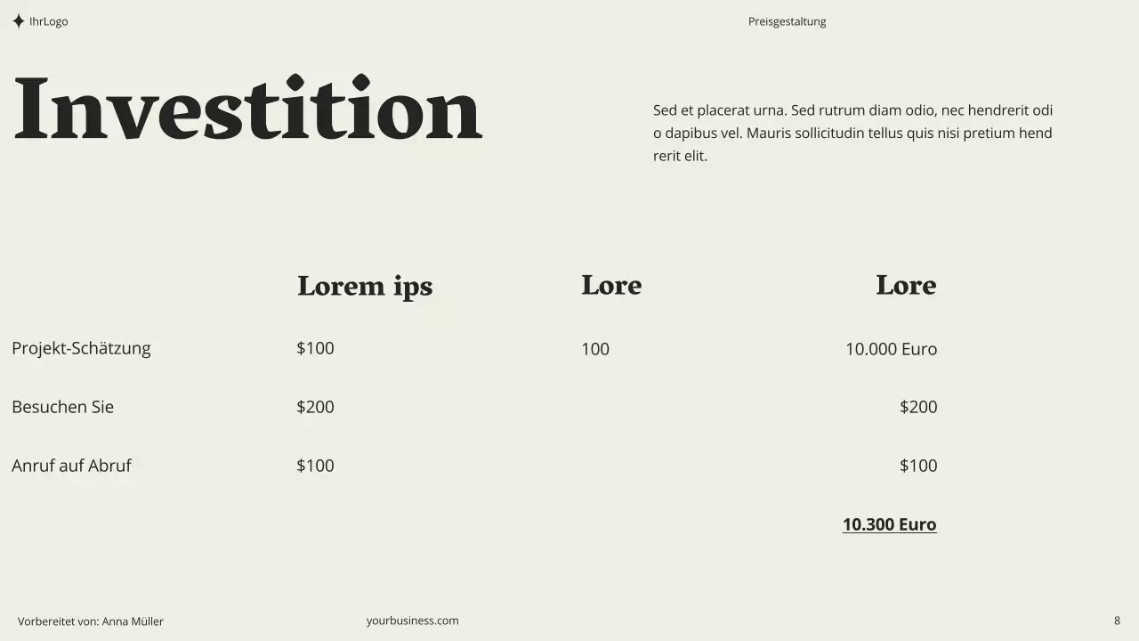 Beige Khaki Grün Minimal Ästhetisch Modern Clean Coaching Seminar Beratung Vorschlag