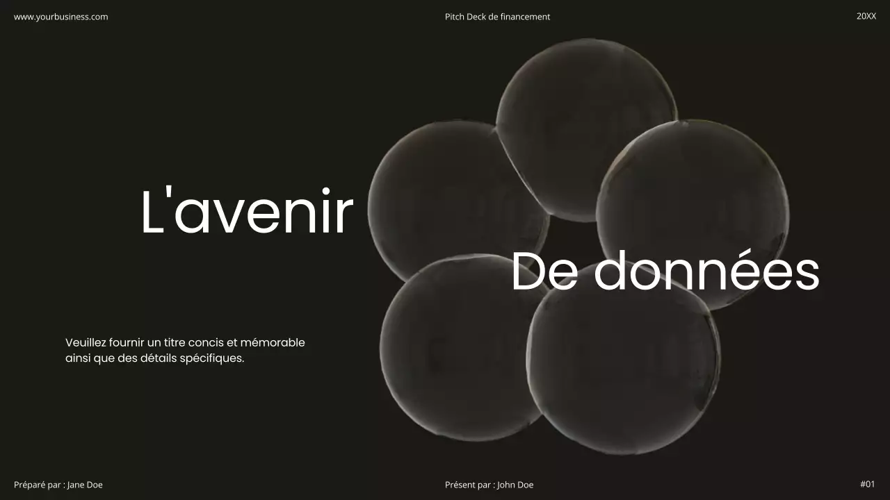 Noir et blanc Minimal Simple Moderne Holographique Startup Produit Flexible Pitch Deck