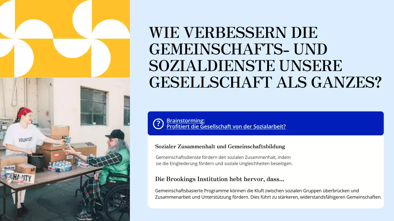 Blaue und orangefarbene moderne Studienmaterialien Lokale Freiwilligeneinsätze