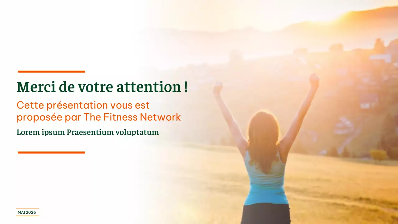 Orange et vert Fitness moderne - Avantages des différents exercices Matériel de conférence