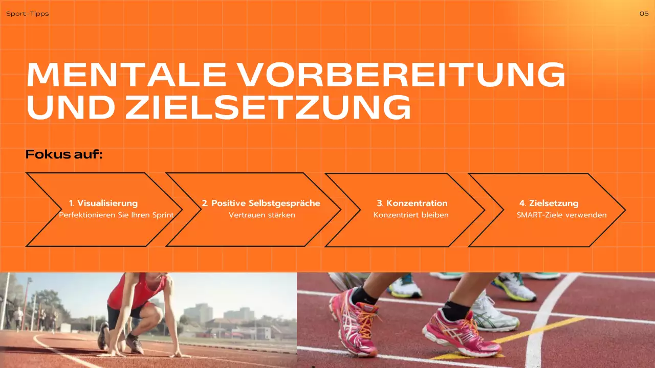 Orange-gelbe moderne Coach-Anzeige Lauftipps