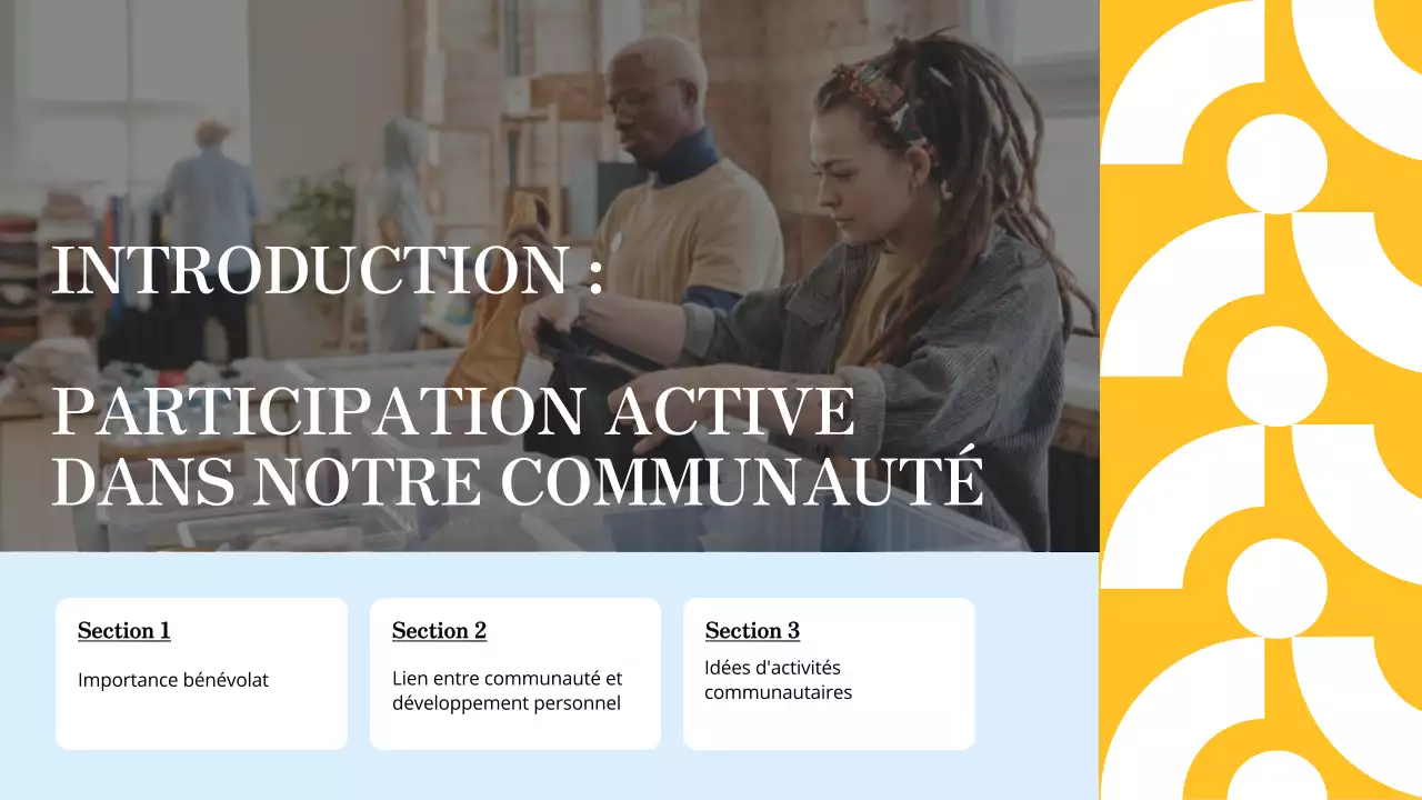 Matériel d'étude moderne bleu et orange Possibilités de bénévolat local