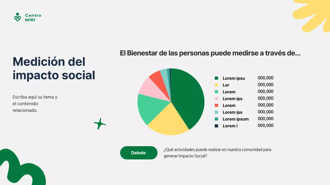 Guía moderna verde y amarilla de servicios comunitarios