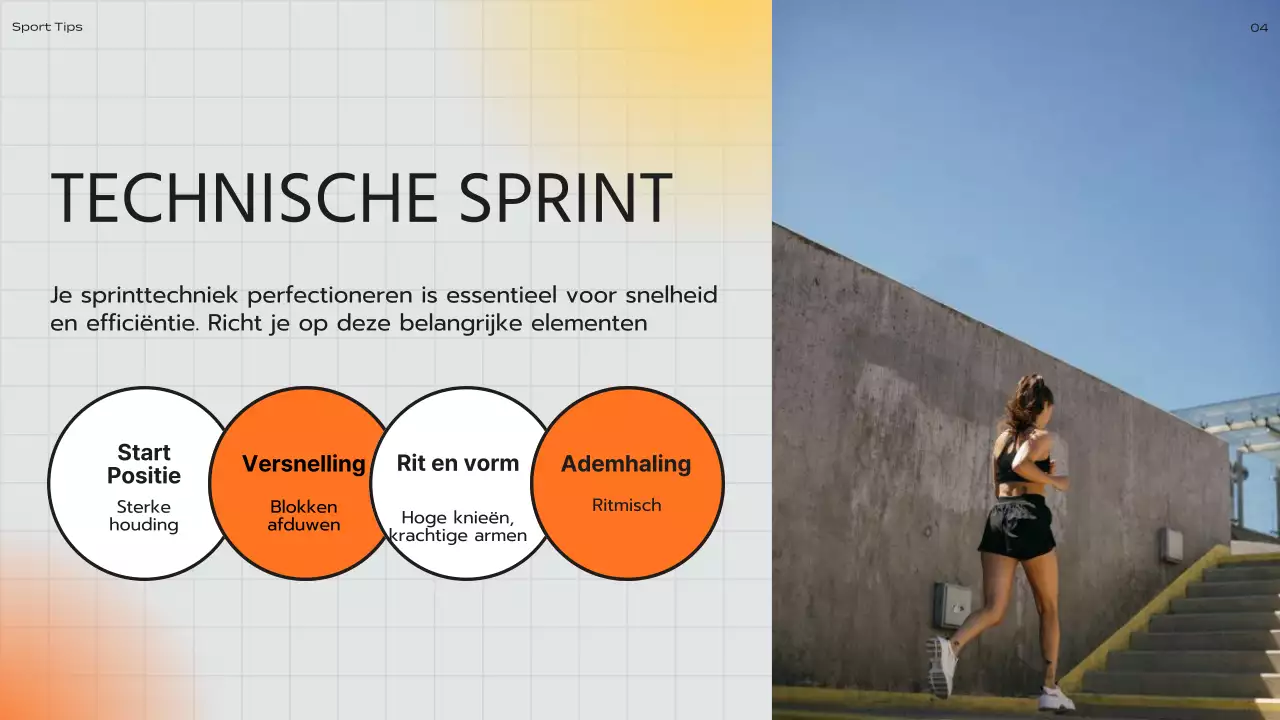 Oranje en gele moderne coach reclame hardlooptips