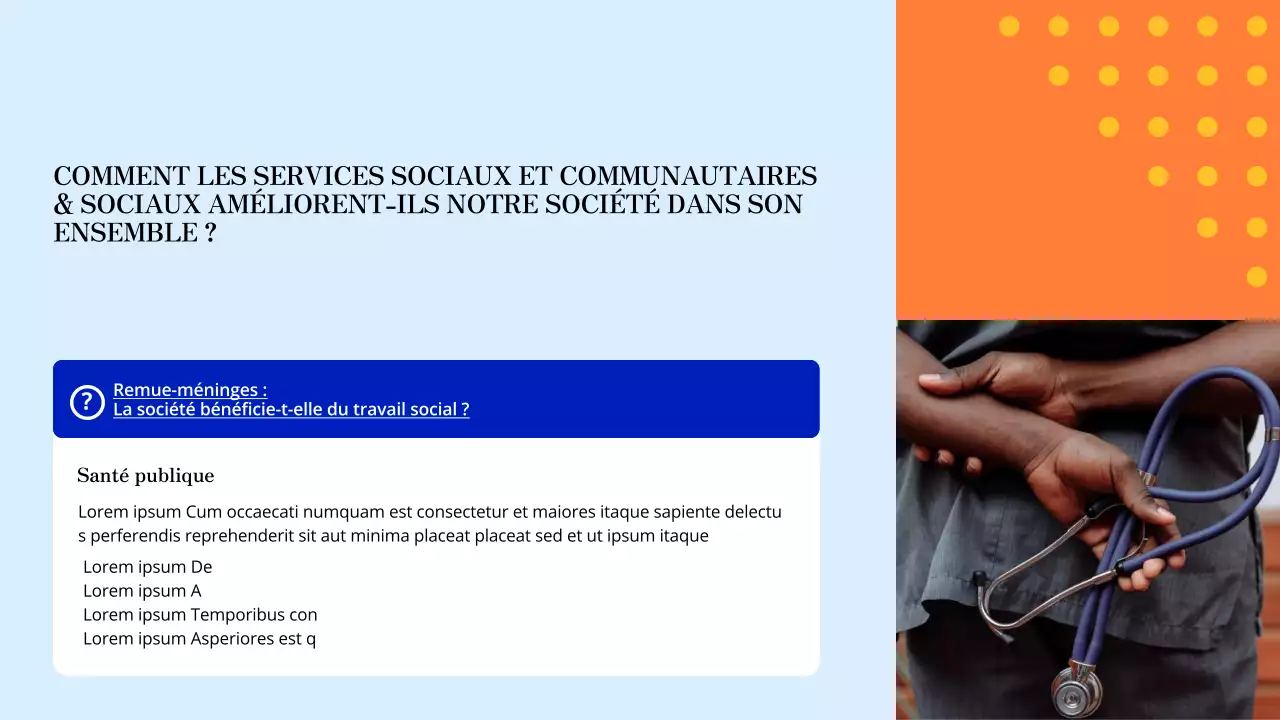 Matériel d'étude moderne bleu et orange Possibilités de bénévolat local