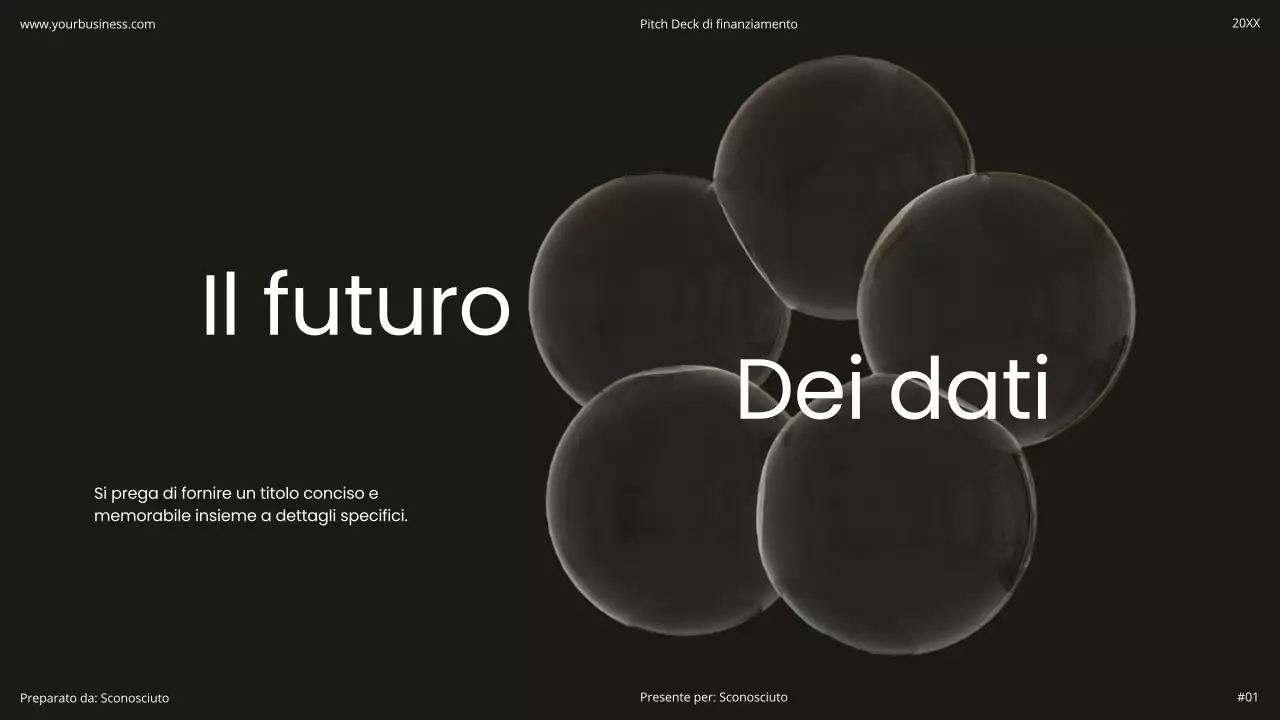 Bianco e nero Minimal semplice moderno olografico Startup prodotto flessibile Pitch Deck