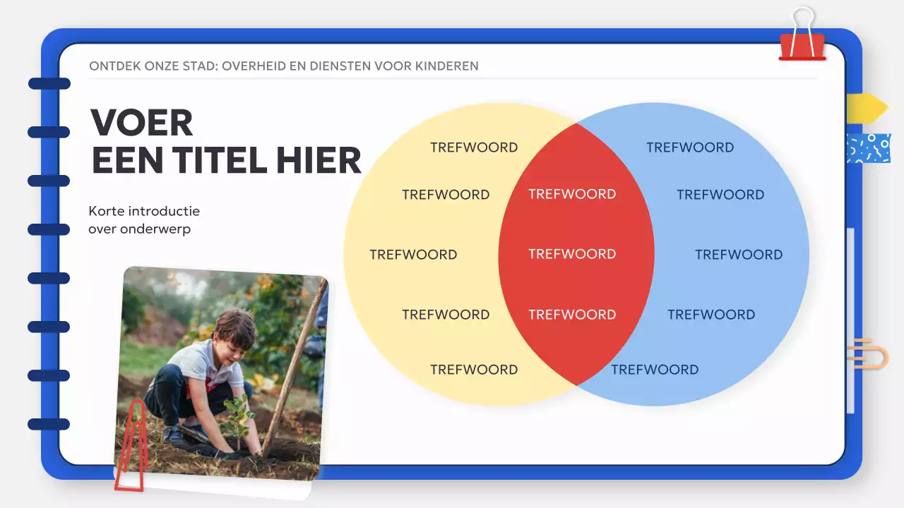 Wit Blauw Basis Klassiek Studiemateriaal voor Maatschappijleer