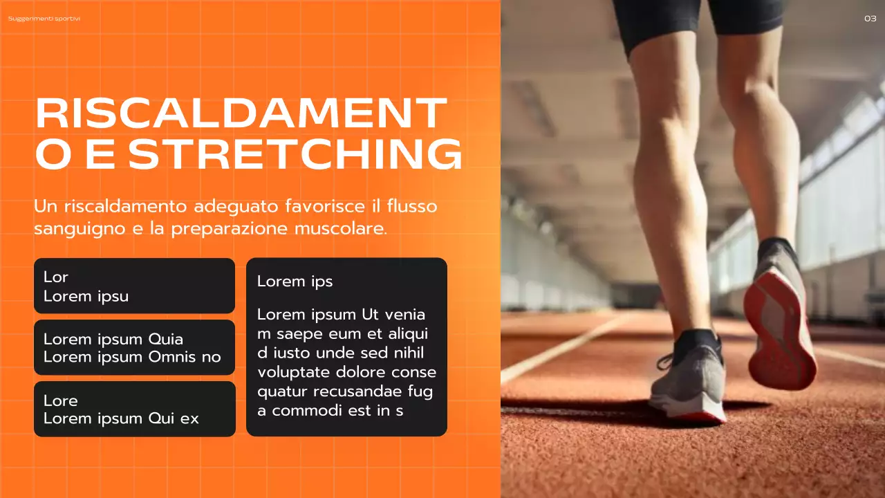 Coach moderno arancione e giallo Pubblicità Consigli per la corsa