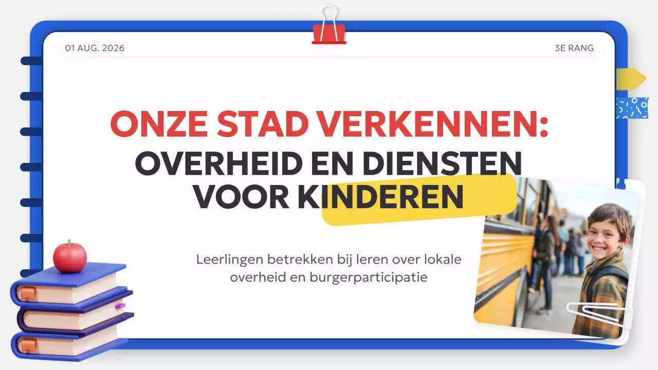 Wit Blauw Basis Klassiek Studiemateriaal voor Maatschappijleer