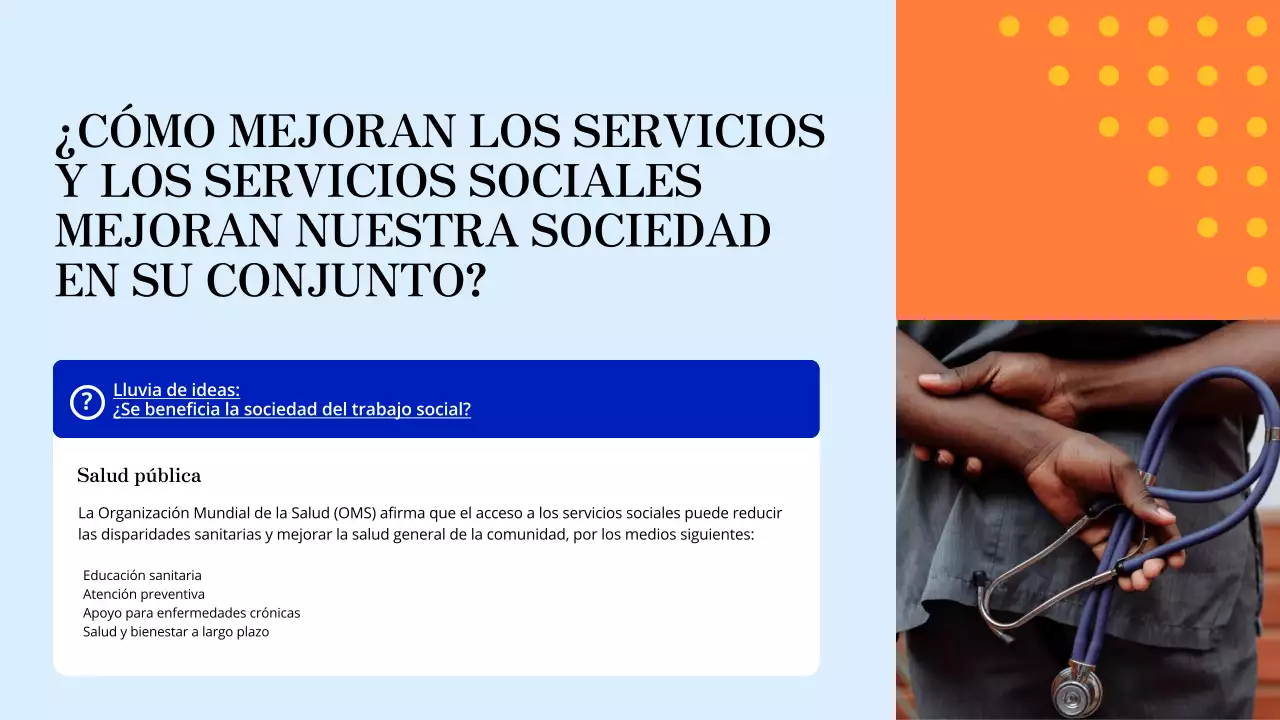 Material de estudio moderno azul y naranja Oportunidades de voluntariado local