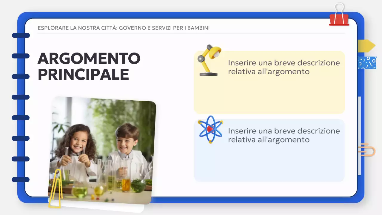 Bianco Blu Basic Classico Materiale di studio per la classe di studi sociali