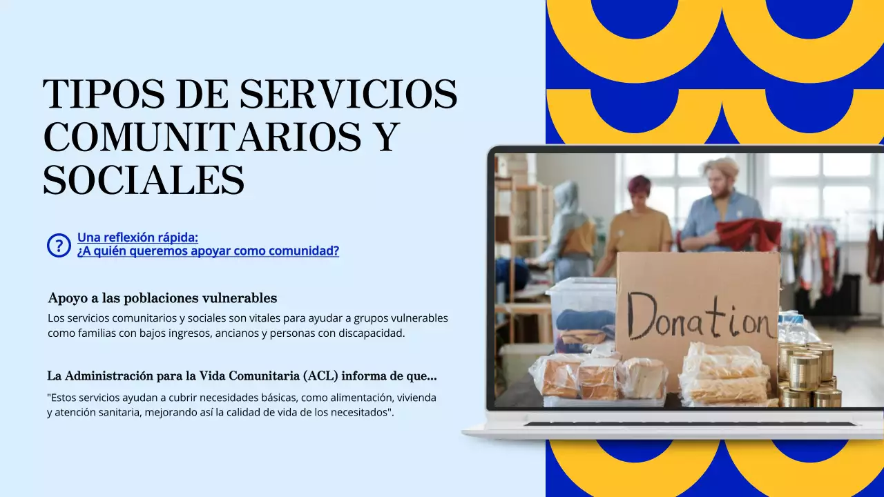 Material de estudio moderno azul y naranja Oportunidades de voluntariado local