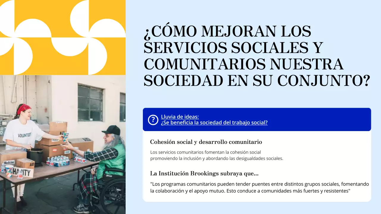 Material de estudio moderno azul y naranja Oportunidades de voluntariado local