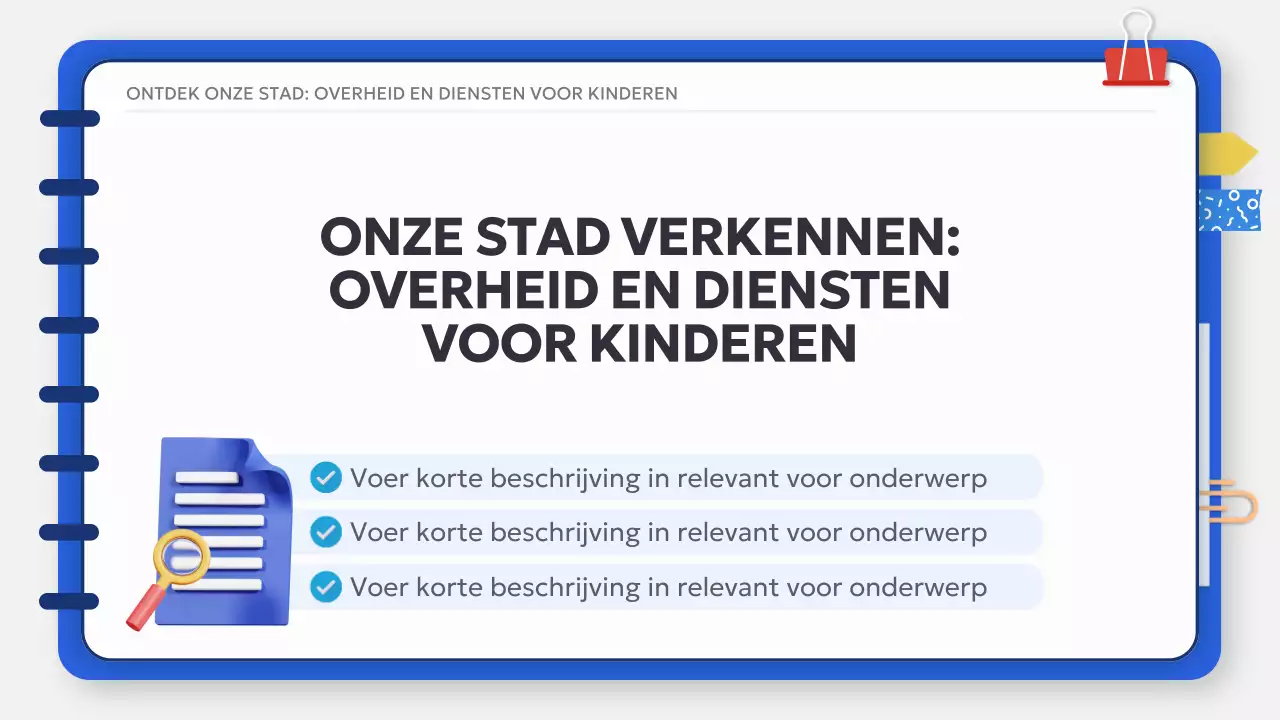 Wit Blauw Basis Klassiek Studiemateriaal voor Maatschappijleer